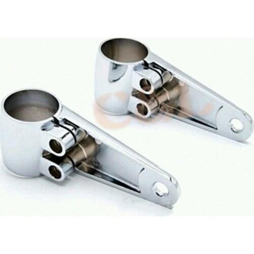 ZORBYZ 35/39/41mm Motorcycle Silver Headlight Mount Bracket Fork Ear For Harley Honda Suzuki Triumph Universal