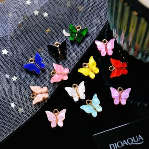 10Pcs/set Color Mixing Butterfly DIY Jewelry Accessories Trendy New Acrylic Handmade for Earring Necklace Bracelet Material