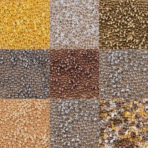 200pcs/lot Iron Crimp End Beads Fit Bracelet Necklace Findings Dia 2/2.5/3/3.5/4mm Stopper Spacer Beads For Jewelry Making