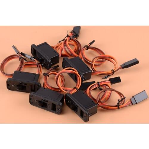 5pcs New Plastic Heavy Duty 3Pin RC Switch LED Receiver Battery Power On/Off Fit For JR Futaba Adapter Connector Charger