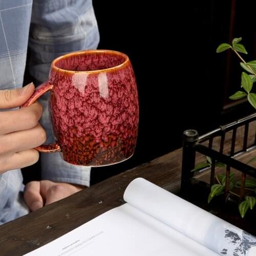 500ML Creative Personality Mug Large Capacity Simple Ceramic Cup Couple Cup Japanese Style Coffee Cup Japanese Cup Cute Cup