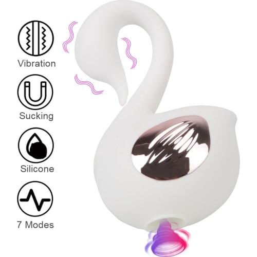 7 Frequency Sucking Vibrator Swan Shape Sex Toys for Women Nipple G Spot Massager Oral Sex Clitoris Stimulator