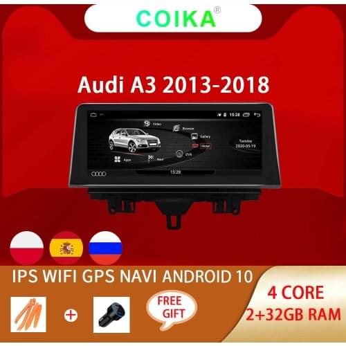 COIKA Android 10 System Car Multimedia Player For Audi A3 2013-2019 WIFI 2+32GB RAM BT Google IPS Screen GPS Navi Stereo