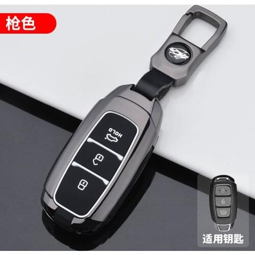 Zinc Alloy Car Key Case Cover Protector Shell for Hyundai I30 Ix35 Encino Azera Accent TM Palisade Santa Fe Auto Decoration