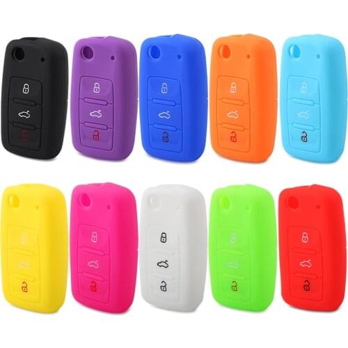 3 Buttons Silicone Car Key Cover Case For VW Golf 4 5 6 7 Bora Jetta POLO MK4 MK6 Bora Passat B5 B6 Superb Tiguan Beetle