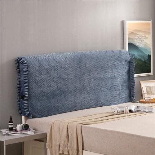All Inclusive Bedside Cover Simple Cotton Clip Elastic Thickened Soft Bag Removable Washable Dustproof Bed Head Cover Coverlets