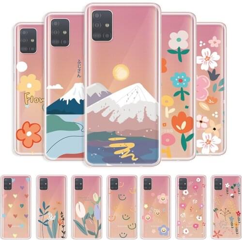 For Samsung Galaxy A71 Case Clear Soft Case For Samsung A71 a71 Transparent Phone Bag on Galaxy A71 4G 5G Scenery Fashion Cover