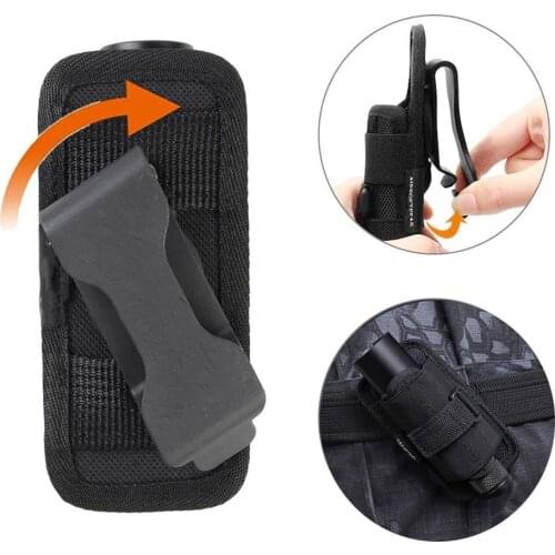 New Tactical Flashlight Pouch Torch Holder with 360 Degree Rotatable Belt Clip Flashlight Holster for Belt Hunting Accessories