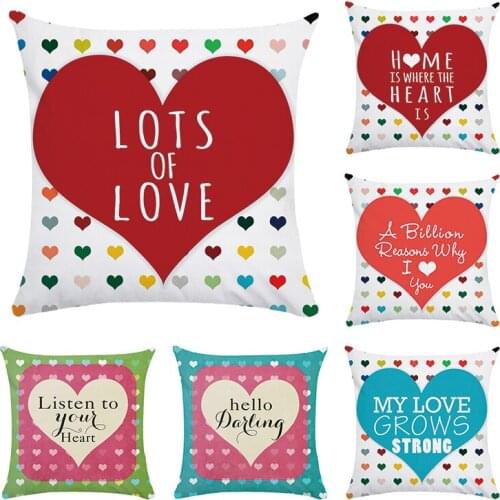 Letter Cushion Cover Eye Relax Pattern Lots of Love Throw Pillow Case Scandinavian Style Decorative Waist Pillows CR066