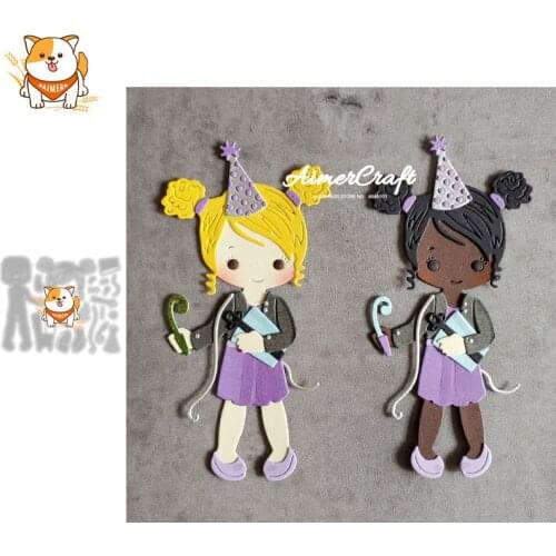 Party Girl Metal Cutting Dies Mold Knife Scrapbooking Stencil DIY Embossing Craft Die Cuts Card Making New Dies For 2021