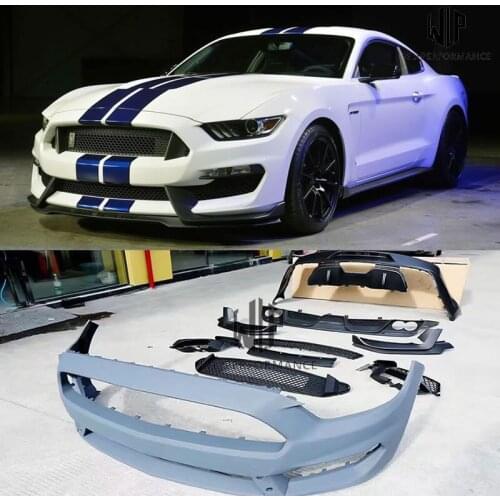 GT350 FRP Unpainted Car body kit Front rear bumper Rear diffuser For Ford Mustang GT350 Body kit 15-17