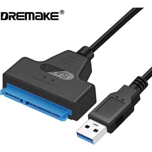 USB to SATA(7+15 Pin) USB 3.0 to SATA III Adapter Cable Support UASP USB Converter for 2.5'' Hard Drives Disk Solid State Drives