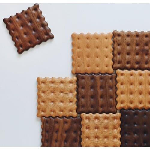 Japanese-Style Creative Biscuit Coaster Solid Wood Teacup Mat Coasters Ins Wooden Heat Proof Mat