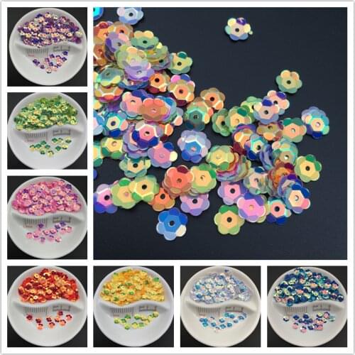 New 20g 8mm Cup Round Flower Loose Golden Sequin Paillette Dress Sewing,Shoes/Hat/Kids Garment DIY Accessories Wholesale
