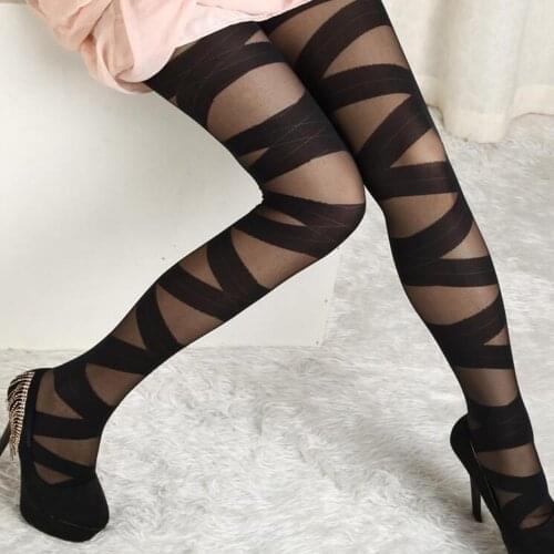 New Sexy Skinny Women Stockings Fashion Goth Rocker Cross Bandage Straps Pants Pantyhose Tights Stockings wholesale drop ship