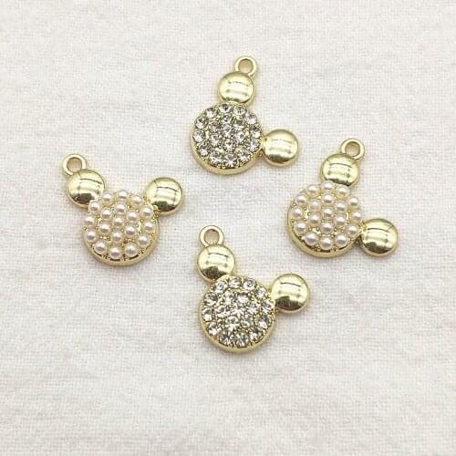 New arrival! 17x15mm10pcs Imitation pearl/rhinestone Charm for Earring Necklace Bracelet DIY Parts,Jewelry Findings & Components