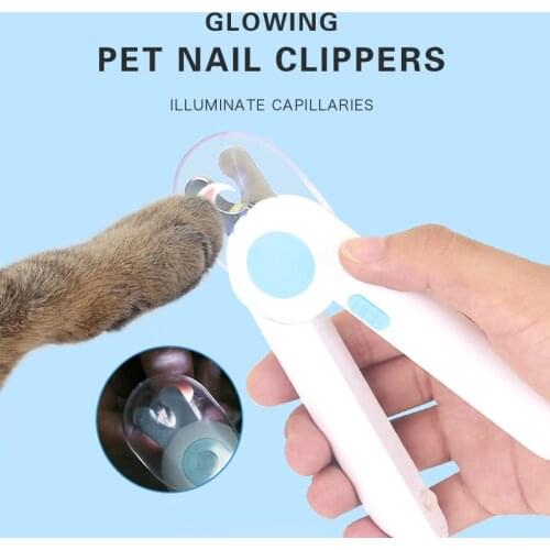 Pet Nail Clipper Scissors Pet Dog Cat Nail Toe Claw Clippers Scissor LED Light Nails Trimmer for Dogs Grooming Tool Supplies
