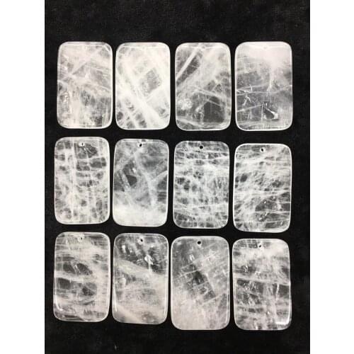 Wholesale 10pcs/Pack Natural Howlite Stone Bead Pendant,35x55x7mm Rectangle Pendant for Jewelry Necklace DIY