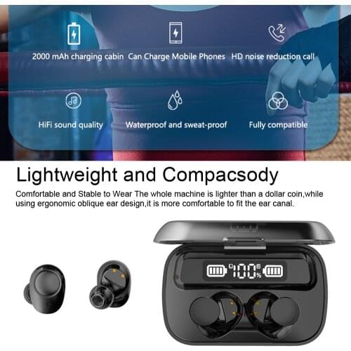 Oringinal Bluetooth 5.1 Earphones TWS HiFI Stereo In-ear Earbuds IPX7 Waterproof Wireless Headphones for sport
