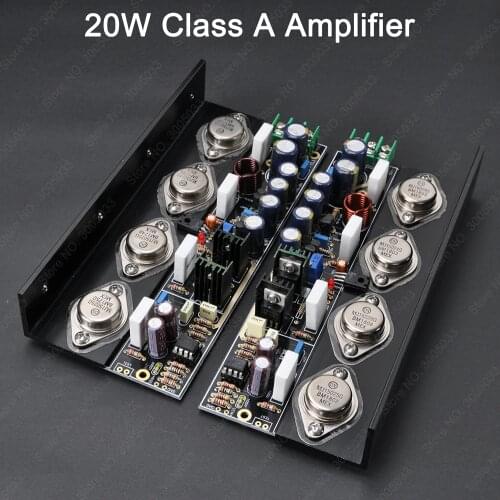 Pair 20W Non-Feedback Pure DC Class A Stereo Amplifier,W/ ON MJ15024/25 MJ15034/35 Transistor