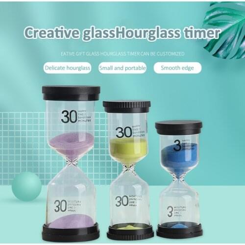 7 Colors Hourglass Sand Clock Watch 1/3/5/10/15/20/30/45/60 Minutes Hourglass Timer for Children Brush Teeth Home Ornament