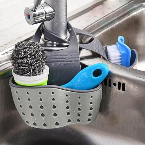 Portable Basket Home Kitchen Hanging Drain Basket Bag Bath Storage Tools Sink Holder Storage Baskets Kitchen Accessory