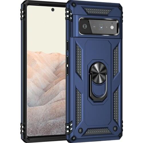 Shockproof Rugged TPU Bumper Ring Stand Fundas PC Cover for Google Pixel6 Pixel 6 Pro 6pro Case Coque Shell Housing