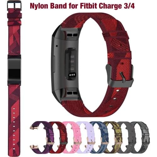 Denim Jeans Clothes Watch Strap for Fitbit Charge 4/3 Band Woven Fabric Replacement Watchband Accessories Nylon Soft Thin Luxury