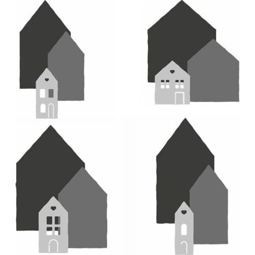 Cartoon House Shape DIY Carbon Steel Cutting Dies Stencil for Scrapbook Photo Album Paper Card Embossing Crafts