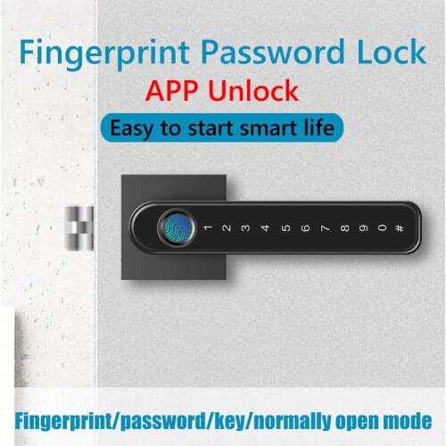 Smart TTLock App Control Biometric Fingerprint Password Household Lever Handle Lock Electronic Door Locks for Home with Keys