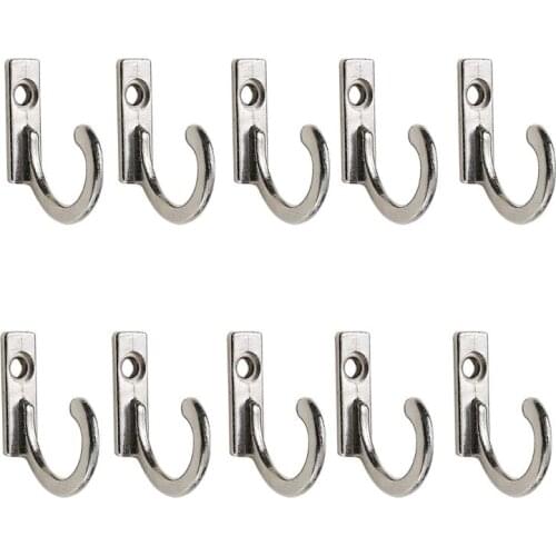 10 Pcs Storage Rack Single Prong Hook Bronze Silver for Coats Hats Cloth Hanger 23GB