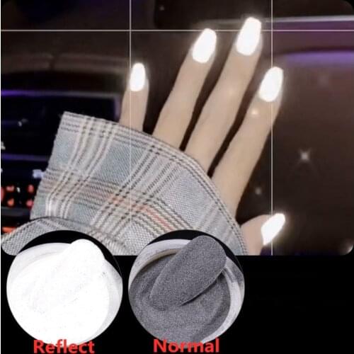 1Box Reflective Nail Glitter Powder Shiny Dust Glow In The Dark For Bar Disco Sparkling Pigment Fluorescent Nail Art Decorations