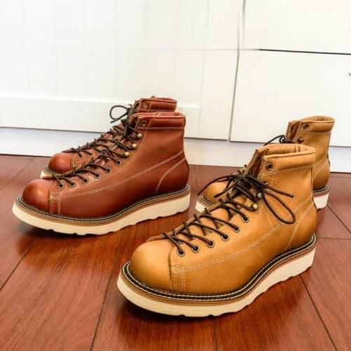 U6796 Red Tornado Super Quality Handmade Italian Cowhide Genuine Leather American Style Goodyear Welted Boots Size 35-49