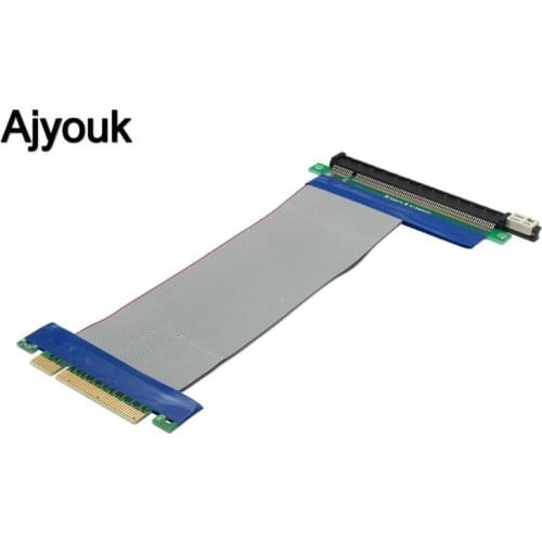 100PCS PCI-E 8X to 16X Extension Cable PCI Express PCIE 8X-16X Graphics Card Soft Ribbon Adapter Cable for Bitcoin Miner 19cm
