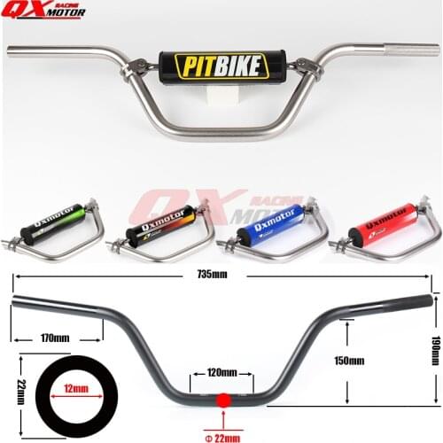 Universal 7/8" 22mm Motorcycle Handlebar Higher size 7075 Aluminum handlebars For Made in China Dirt Pit Bike ATV Quad monkey