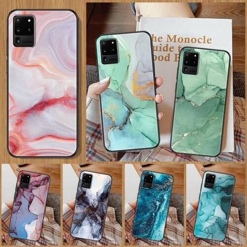 Vintage Marble Phone case For Samsung Galaxy Note 4 8 9 10 20 S8 S9 S10 S10E S20 Plus UITRA Ultra black painting waterproof