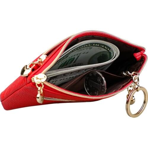 WM67 Genuine Leather Coin Purse Women Small Wallet Change Purses Mini Zipper Money Bags Childrens Pocket Wallets Key Holder