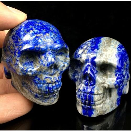 1pcs 2" Natural lapis lazuli Jasper Quartz Crystal Skull Carved Skull Reiki Healing