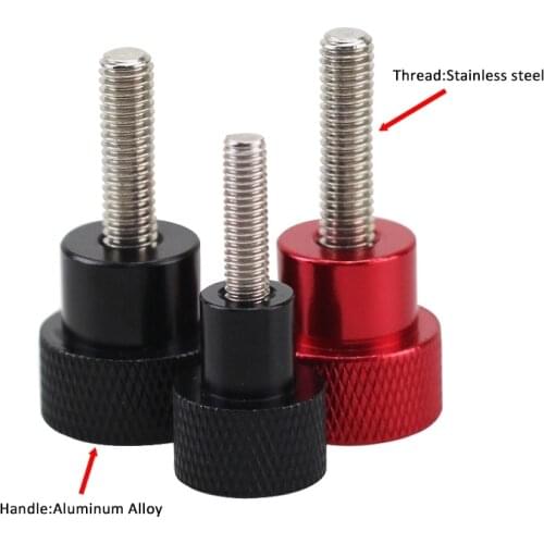 1PCS M5 Knurled Thumb Screws White Red Black Aluminum Alloy High Head Adjustment Step Screw Length 10-100mm