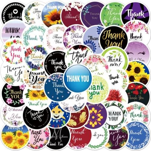 10/60Pcs Round Floral Thank You Stickers Seal Labels for Wedding Favors and Party Handmade Stickers Stationery Sticker 2021