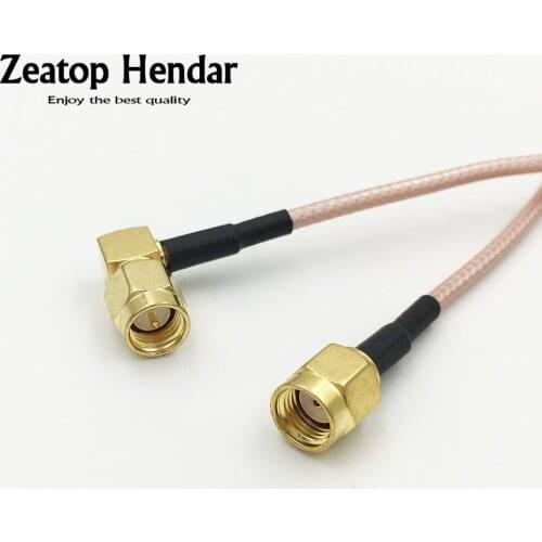 10Pcs SMA Male Right Angle Plug to RP-SMA Male Jack RF Coaxial RG316 Cable Pigtail Connector 10CM 15CM 20CM 30CM 50CM 1M 2M