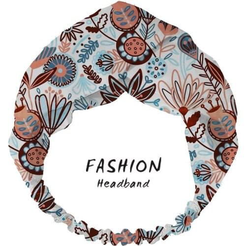 2020 Fashion Women Hair Accessories bandana Hair Bands Winter Floral Print Headbands Vintage Cross Scrunchies Bandana HairBands