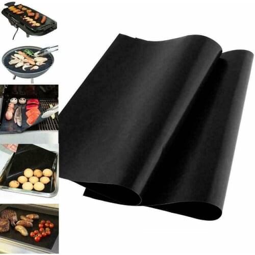 3PCS BBQ Grill Mats Heavy Duty Non Stick Reusable Outdoor Barbeque Grilling Baking Pads Household Supplies