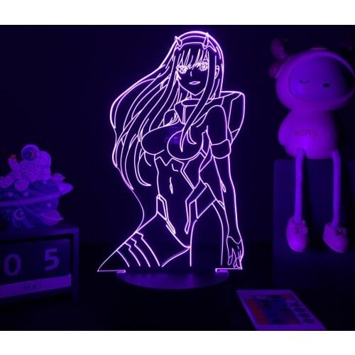 3D Led Night Light Anime Darling In The Franxx Table Lamp Zero Two 002 Figure For Christmas Gift Bedroom Decoration Dropshipping