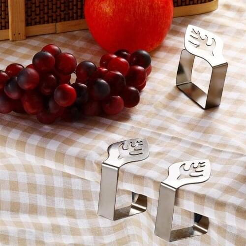 4pcs Stainless Steel Tablecloth Clamp Adjustable Table Linen Cover Clips Wedding Party Table Cloth Clamp Holder Kitchen Supplies