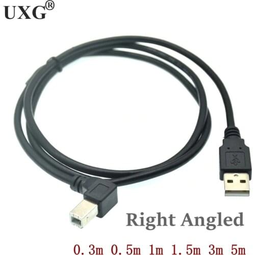 5m 3m 1.5m 1m USB 2.0 A Male to USB B Male Type B BM Right Angle for Printer Scanner 90 Degree Cable BM Angled Cable 5FT 10FT