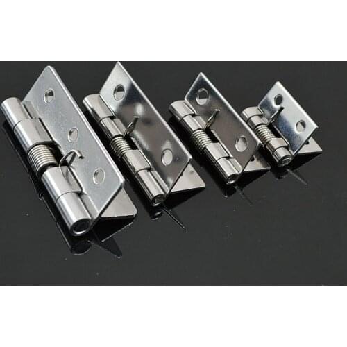5Pcs 304 stainless steel spring hinge automatic cabinet door wardrobe hardware and furniture fittings Mini micro hinge
