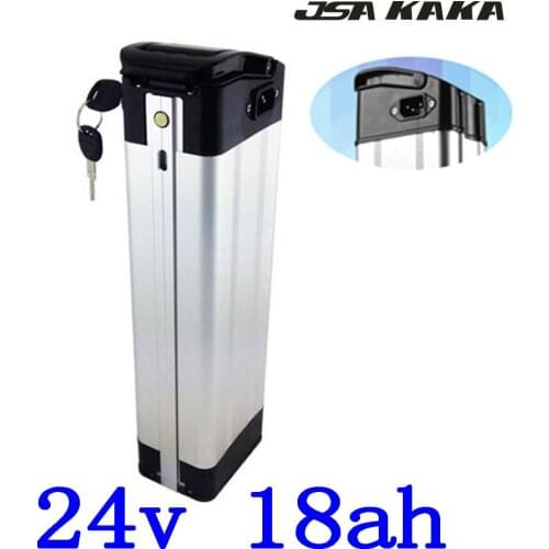 24V 250W 350W ebike battery 24V 13Ah 15Ah 18Ah Silver Fish Battery Pack 24V 18AH electric bicycle battery with 29.4V 2A charger