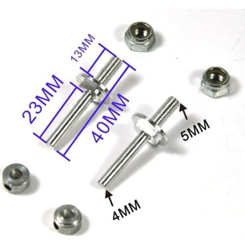 Airplane Wheels Acessories Aluminum Wheel Axle 4mm Length 23mm With Wheel Adapter Nuts