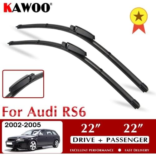 KAWOO Wiper Car Wiper Blades For Audi RS6 October 2002 - Nov. 2005 Windshield Windscreen Window 22"+22" LHD RHD Auto Accessories